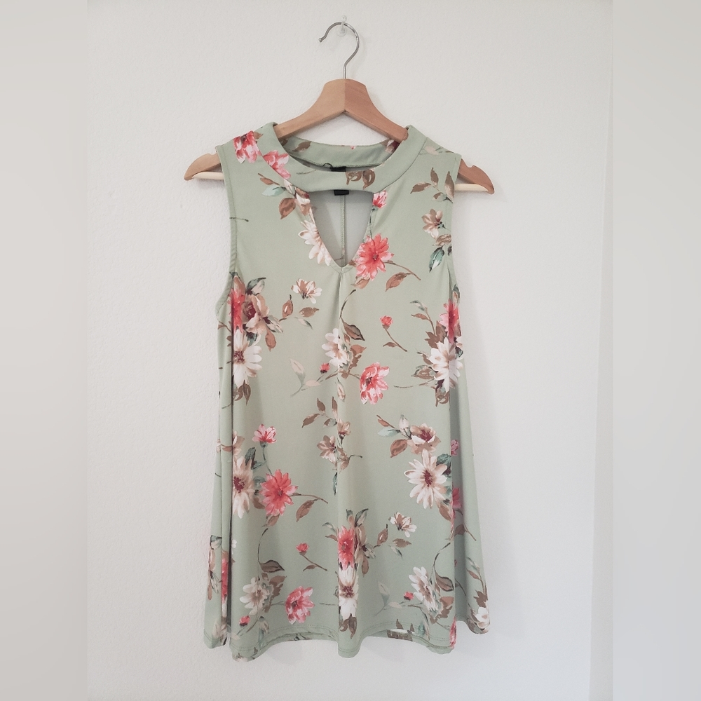 Women's Agnes & Dora Sage Green Tunic Tank - Picture 1 of 5